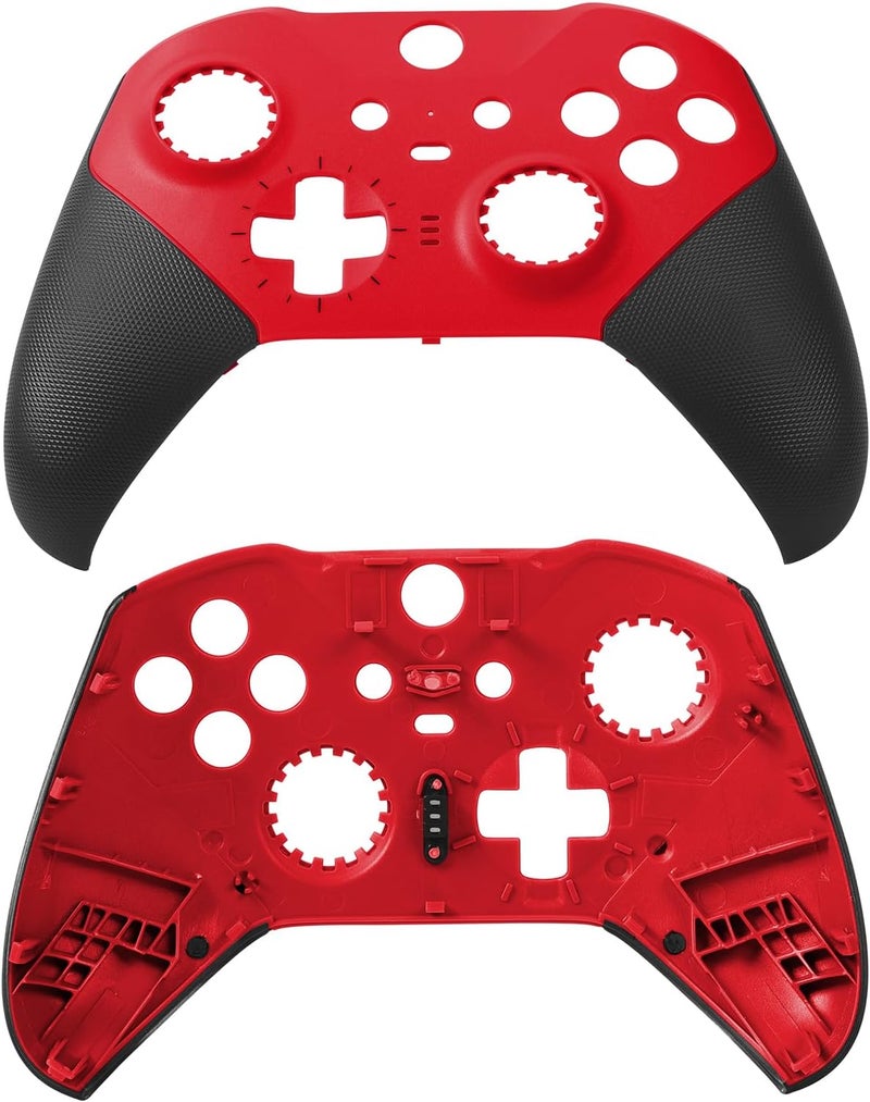 Ceozon Replacement Faceplate Cover Front Housing Shell Repair Accessories Kit for Xbox One Elite Controller Series 2 Included Joystick Rings Red - Image 2